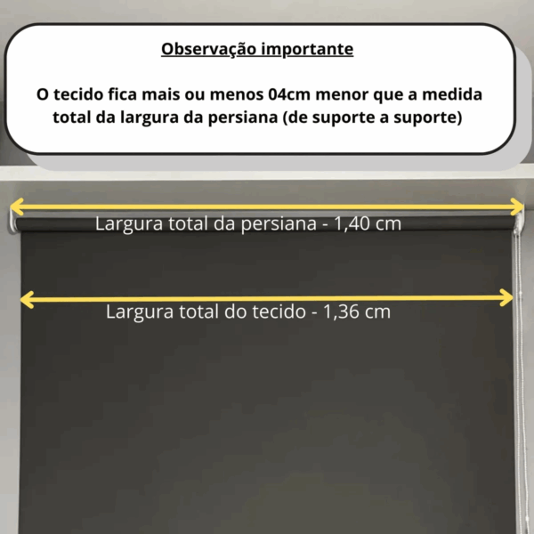 Cortina Persiana Rolo Blackout 1,80x1,80 Pronta P/ Instalar - Imagem 8